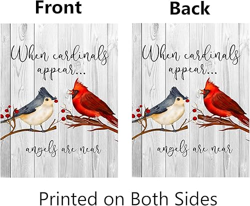 Miniatura 3 de Cardinals Appear - Bandera de jardín de 12 x 18 pulgadas, decoración de doble cara para el Día de los Caídos Cuando los Cardenales Aparecen Los