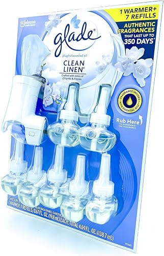 Miniatura 3 de Glade Recambios de aceite perfumado lino limpio 7 unidades y calentador juego de 8 piezas 7 unidades