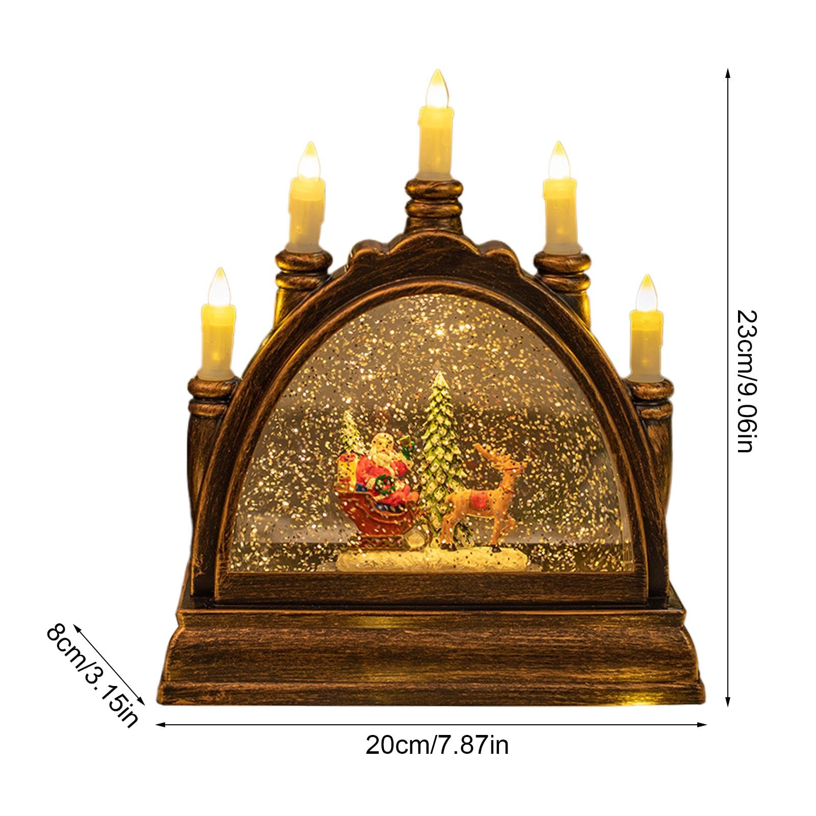 Palla di neve natalizia, lanterna ad acqua illuminata, neve scintillante | Mappamondo | Scena musicale con neve | Decorazione a sfera | Lanterne d'acqua scintillanti Musica natalizia per soggiorno