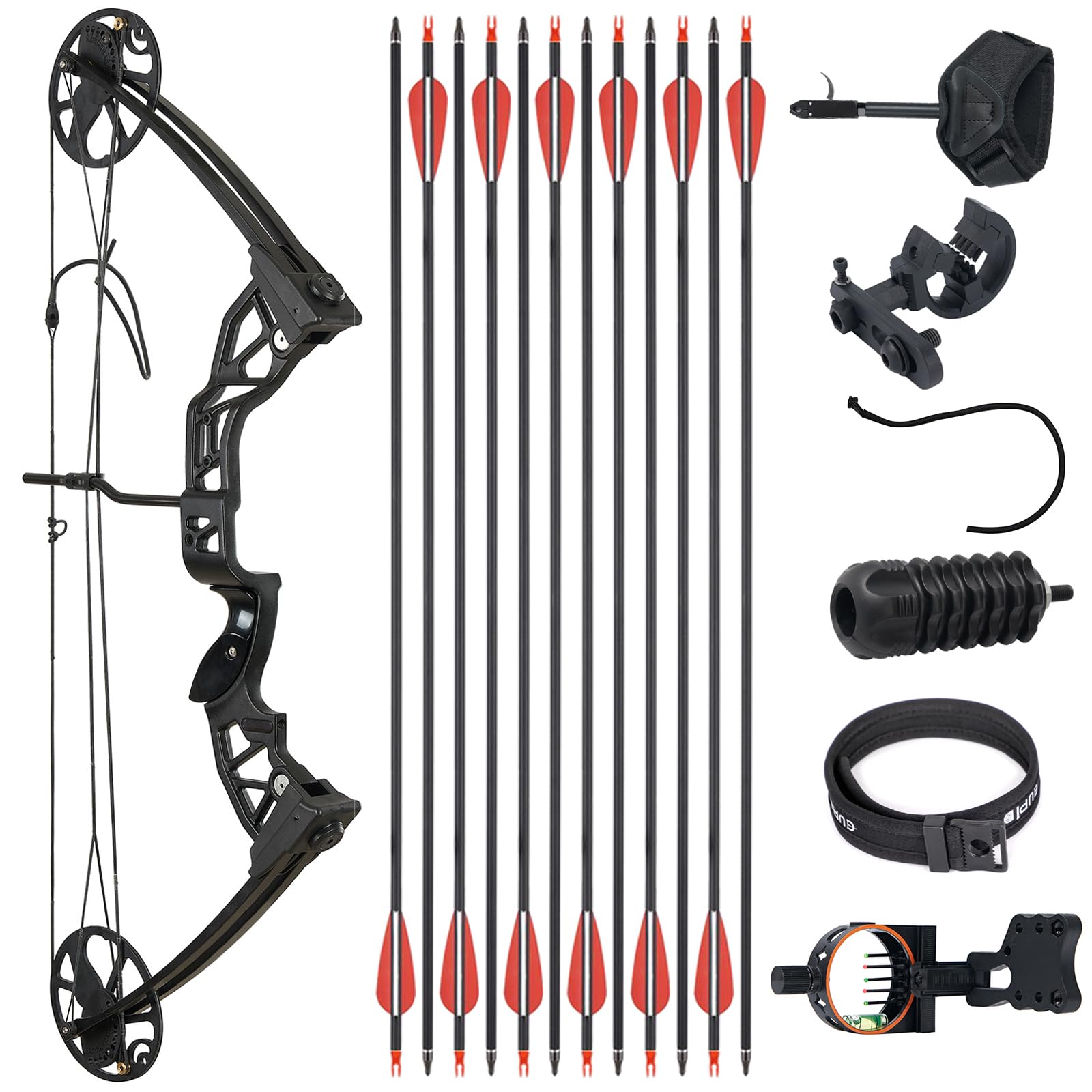 Ready to Hunt Compound Bow Package for Adults?20-70 Lbs Draw Weight, No Bow Press Needed,19”-30” Draw Length,Right Hand Archery Compound Bows Draw Weight Adjustable?Hunting Bow Kit for Beginner