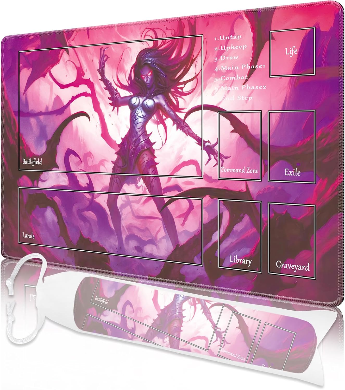 cyaboyibo MTG Playmat with Zones, MTG Playmat 24" x 14" TCG