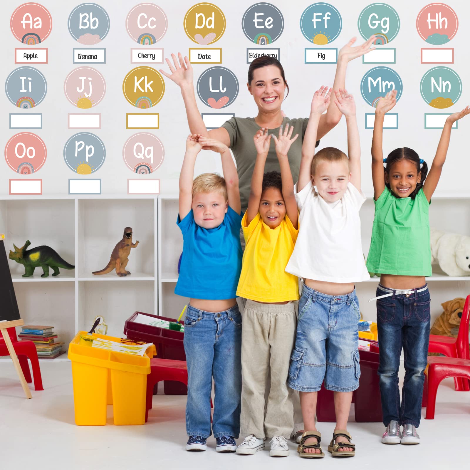 Tableau d'affichage mural avec lettres de l'alphabet - Décoration de salle de classe pour la maison et la salle de classe
