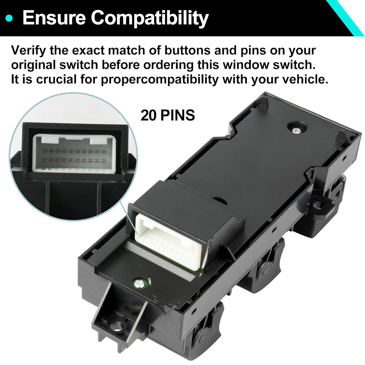 Power Window Switch for Toyota Camry 2018, 2019, 2020, 2021, 2022, 2023,Driver Side Master Window Switch Replacement with A