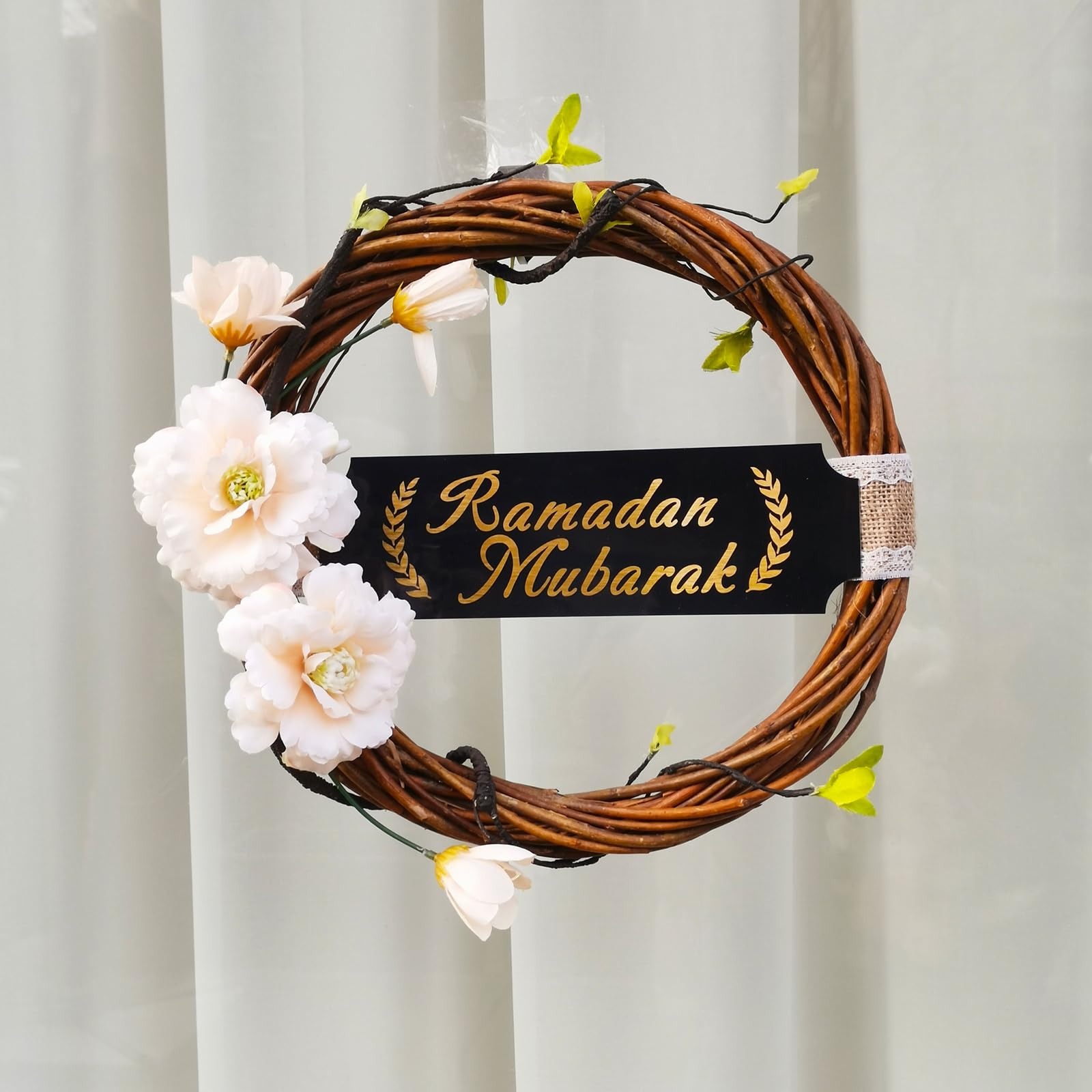 Amazon.com: Ramadan Mubarak Vines Wreaths for Front Door, Green