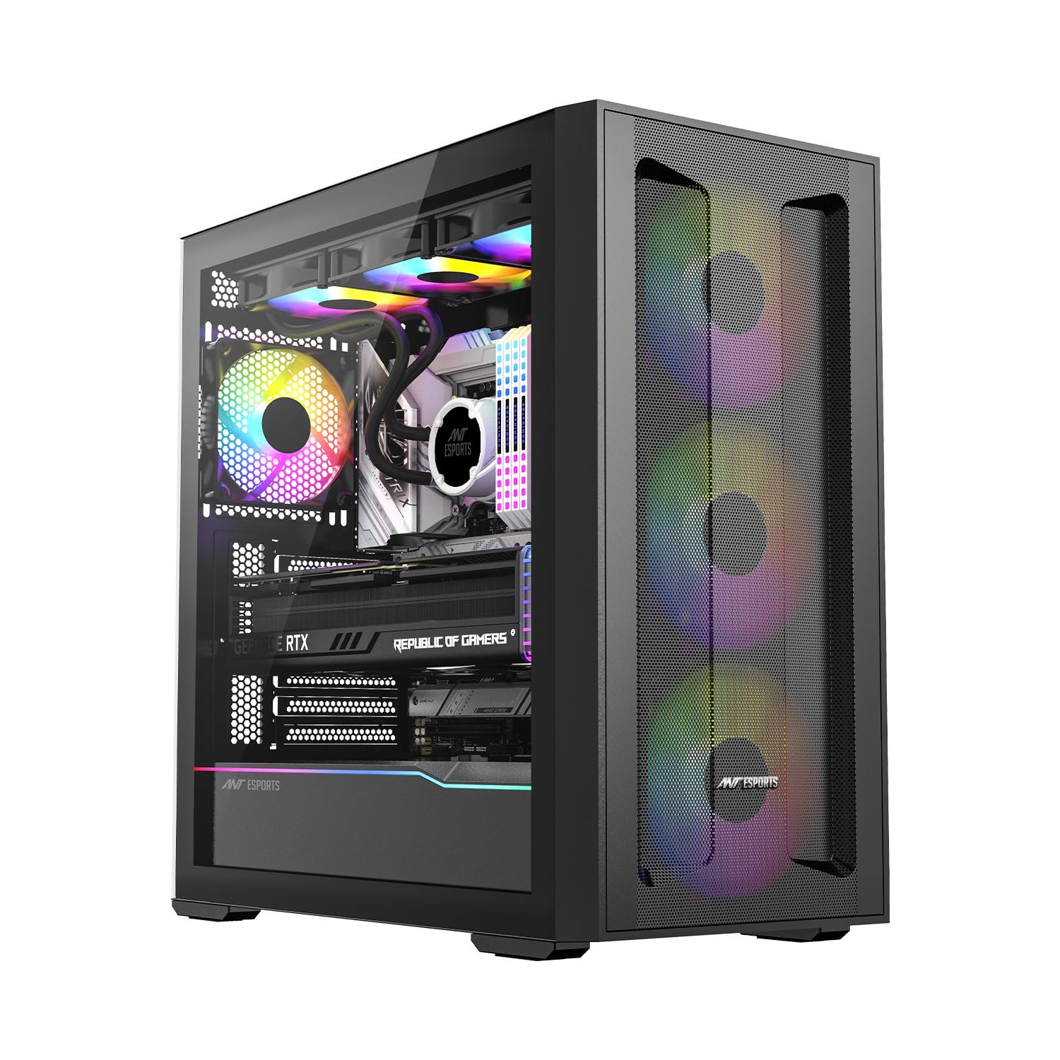 Ant Esports Titan Core 360 Mid-Tower Computer Case/Gaming Cabinet - Black | Support E-ATX, ATX, Micro-ATX, Mini-ITX | Pre-Installed 4 ARGB Fans-image-25