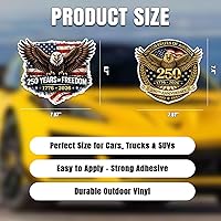 Vista 2 de USA 250th Anniversary Car Decal Set of 2 – Patriotic Eagle 1776-2026 Sticker, American Flag Auto Decals, 250 Years of Freedom Vinyl Sticker for Car