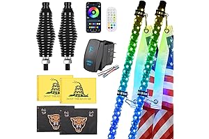 2 Pack 3FT LED Whip Lights: Enhance Your Off-Road Experience with Dynamic RGB Illumination