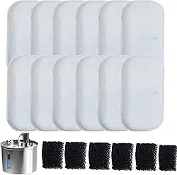 Filtros de reposição para bebedouros de cães e gatos, alimentadores de aço inoxidável para bebedouros de animais de estimação Filtro de carvão ativado substituído (12)