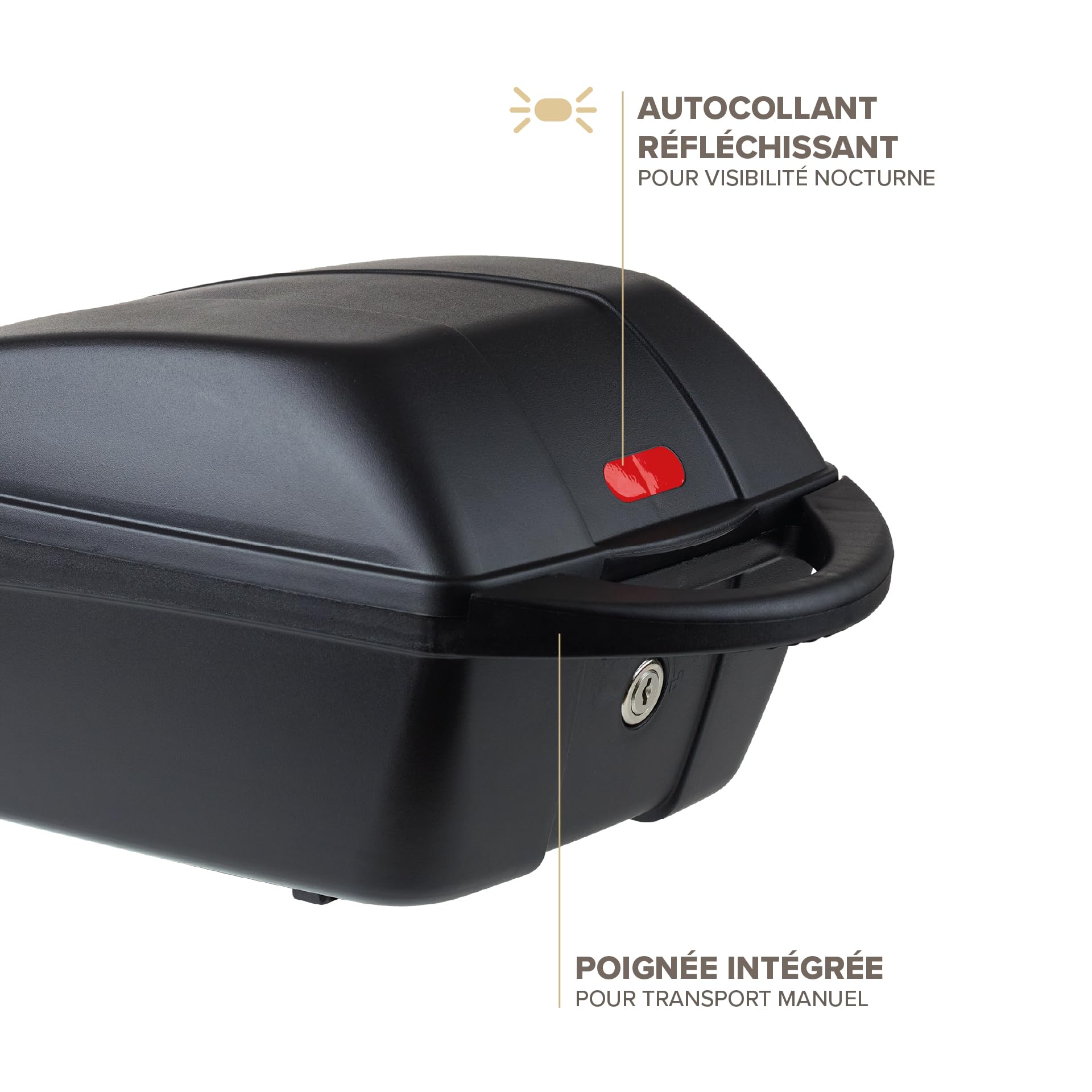 POLISPORT 8870100002 – Coffre arrière vélo 11L, verrouillable et étanche, Mallette Robuste pour vélo, Compatible avec Porte-Bagages MIK & MIK-HD SnapLock, Noir