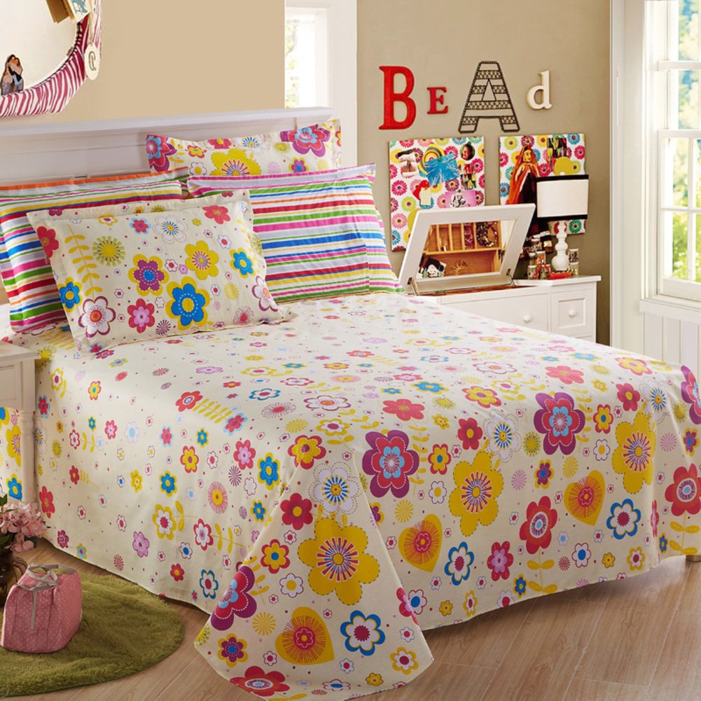 Draps en coton single double linge de lit 180x230cm