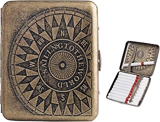 YINKE タバコケース シガレット 20本 アンティーク調 タバコ収納 煙草入れ たばこ 高級 人気 防水 スリム おしゃれ かっこいい 男女兼用