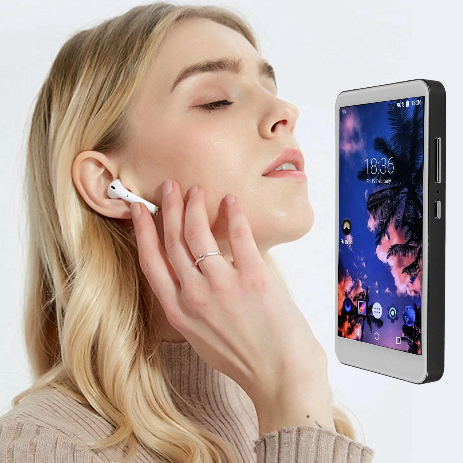 Acouto Reproductor MP4 con Sonido HiFi Reproductor MP4 Portátil Completo de 5 0 Pulgadas con Chip de Auriculares para Ejecutar un de Música Completo HiFi Bluetooth (Black)