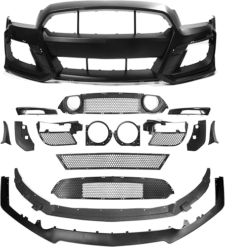 FREEMOTOR802 Compatible con Ford Mustang Base 2013-2014 y cubierta de parachoques delantero GT, repuesto de conversión de cubierta de parachoques