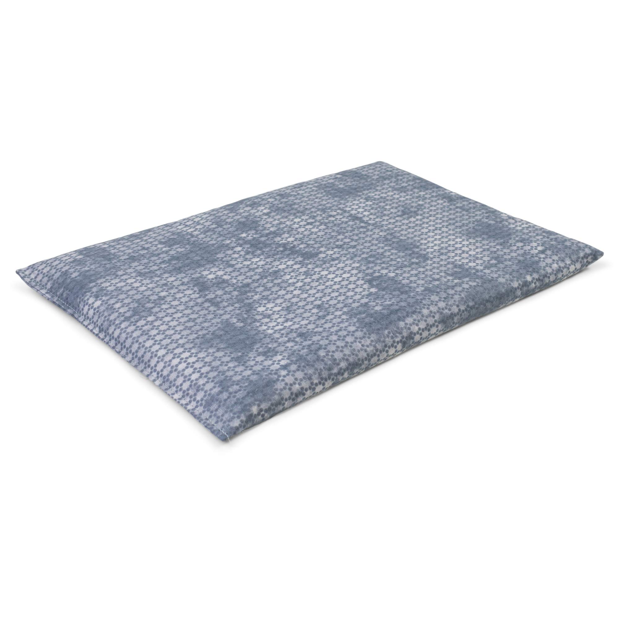 Cuscino termico - Semi di lino - used look grigio-blu - 30x20cm - Terapia caldo e freddo