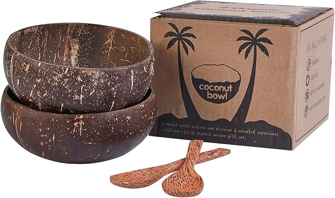 Luxoti Coconut Shell Bowls, Handcrafted Smoothie And Salad Bowls, 6 - View #2