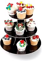 Vista 3 de Soporte para Cupcakes de 3 Niveles, Soporte para Pastel, Torre de Soporte para Cupcakes DIY Escalonada para Exhibiciones de Mesa de Postres