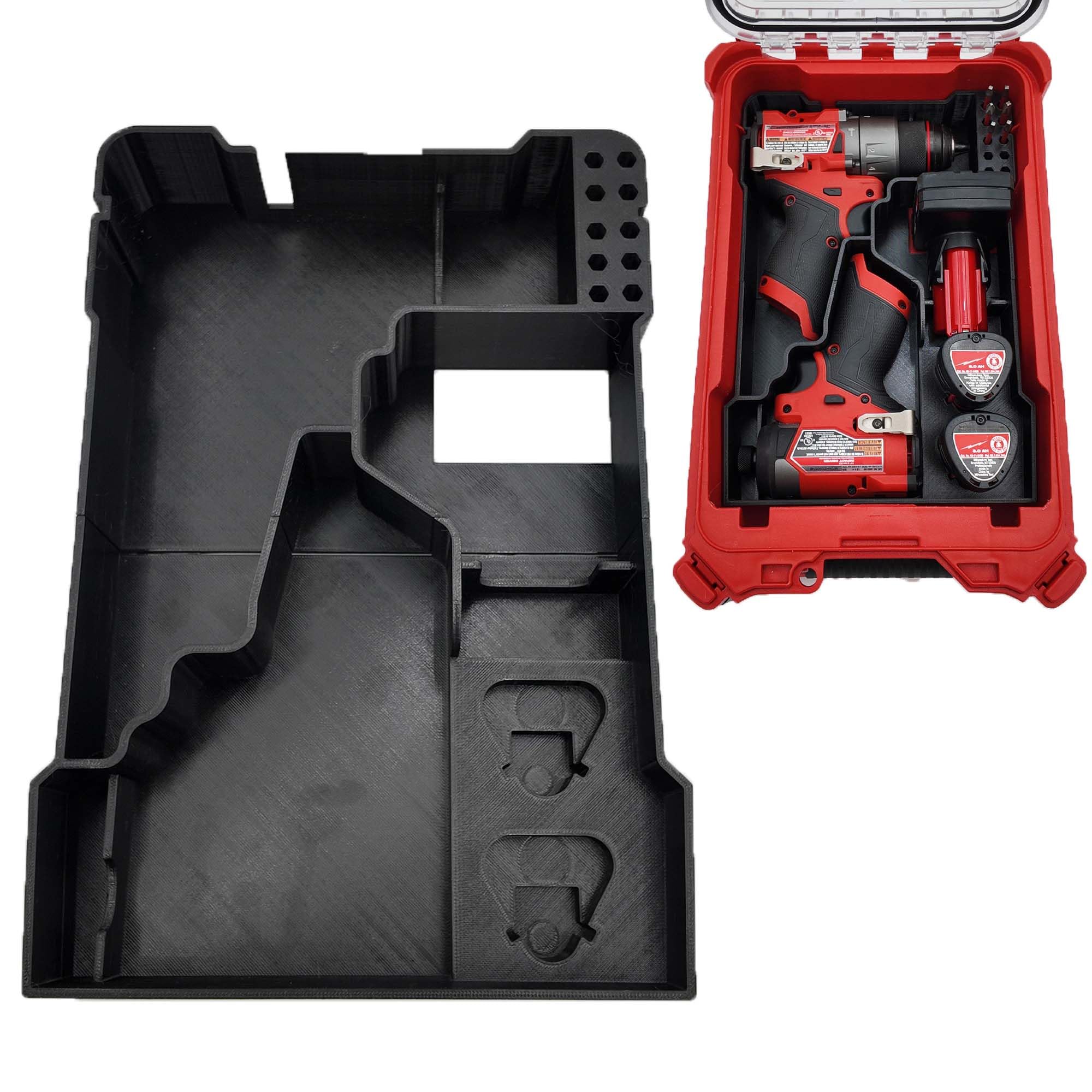 TidyTool Liner for M12 Fuel Drill Driver Impact and Milwaukee Packout Compact Tool Box organizer