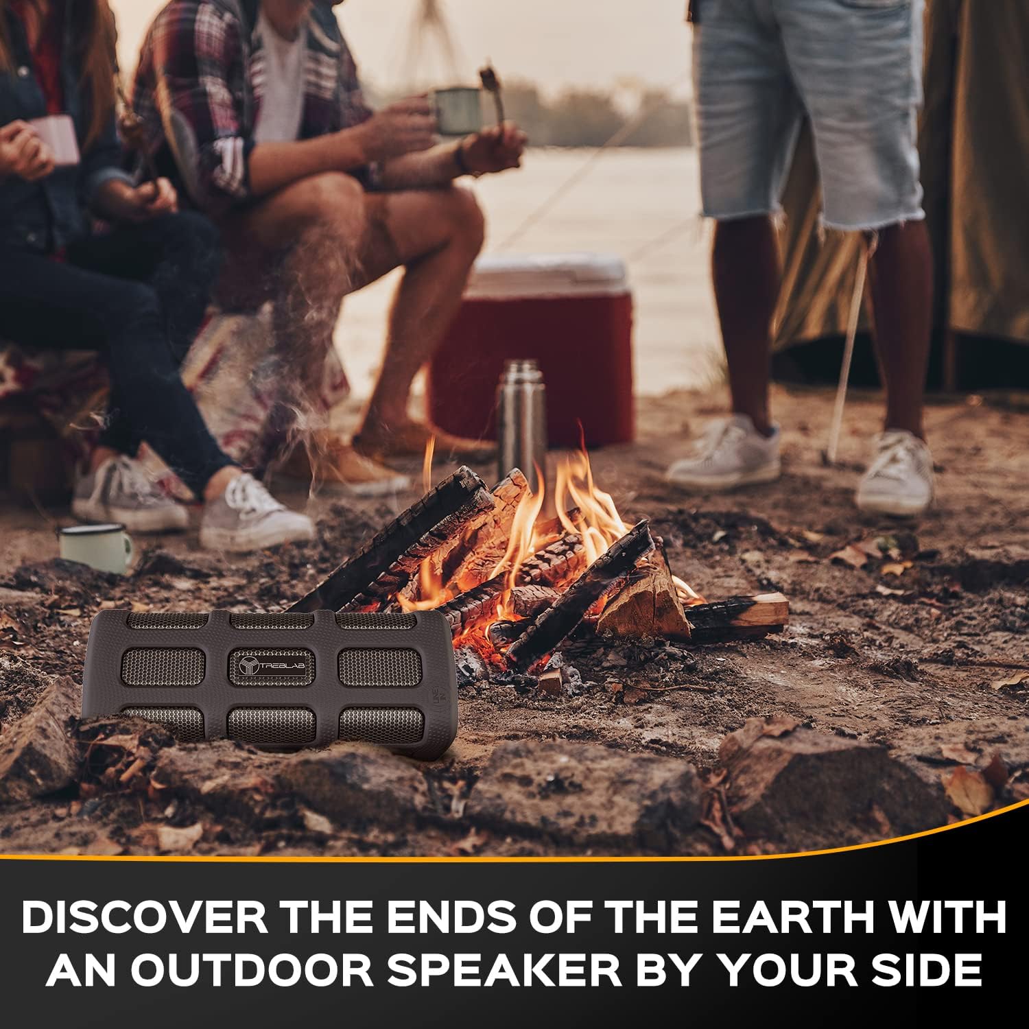 Flаѕh Dеаlѕ - 60% оƒƒ TREBLAB FX100 Portable Bluetooth Speaker, Rugged Outdoor Speaker for Extreme Sports and Adventures, IPX4 Waterproof with Metal and Rubber Body, Connects to Smartphones & PCs, Up to 35 hrs/Charge