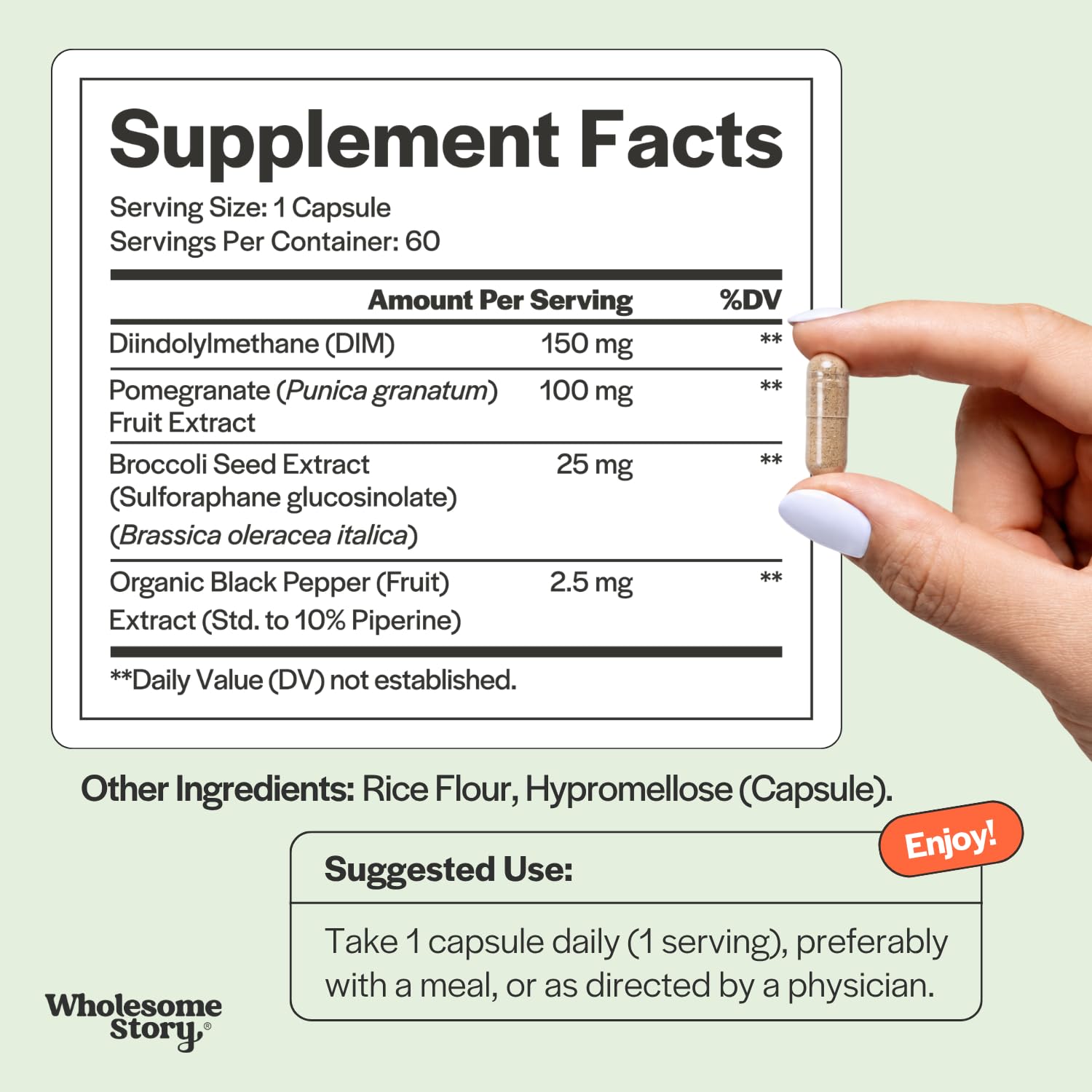 DIM Supplement Women | DIM SGS | Pomegranate, Broccoli and Black Pepper Blend | Estrogen & Hormone Balance for Women | Cell and Tissue Health | 60-Day Supply | Clean Label Project Certified — Amazon image 4