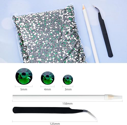 Miniatura 10 de Duflash 50000 diamantes de imitación transparentes de resina AB con parte trasera plana, diamantes de imitación de resina de gelatina de 0.118