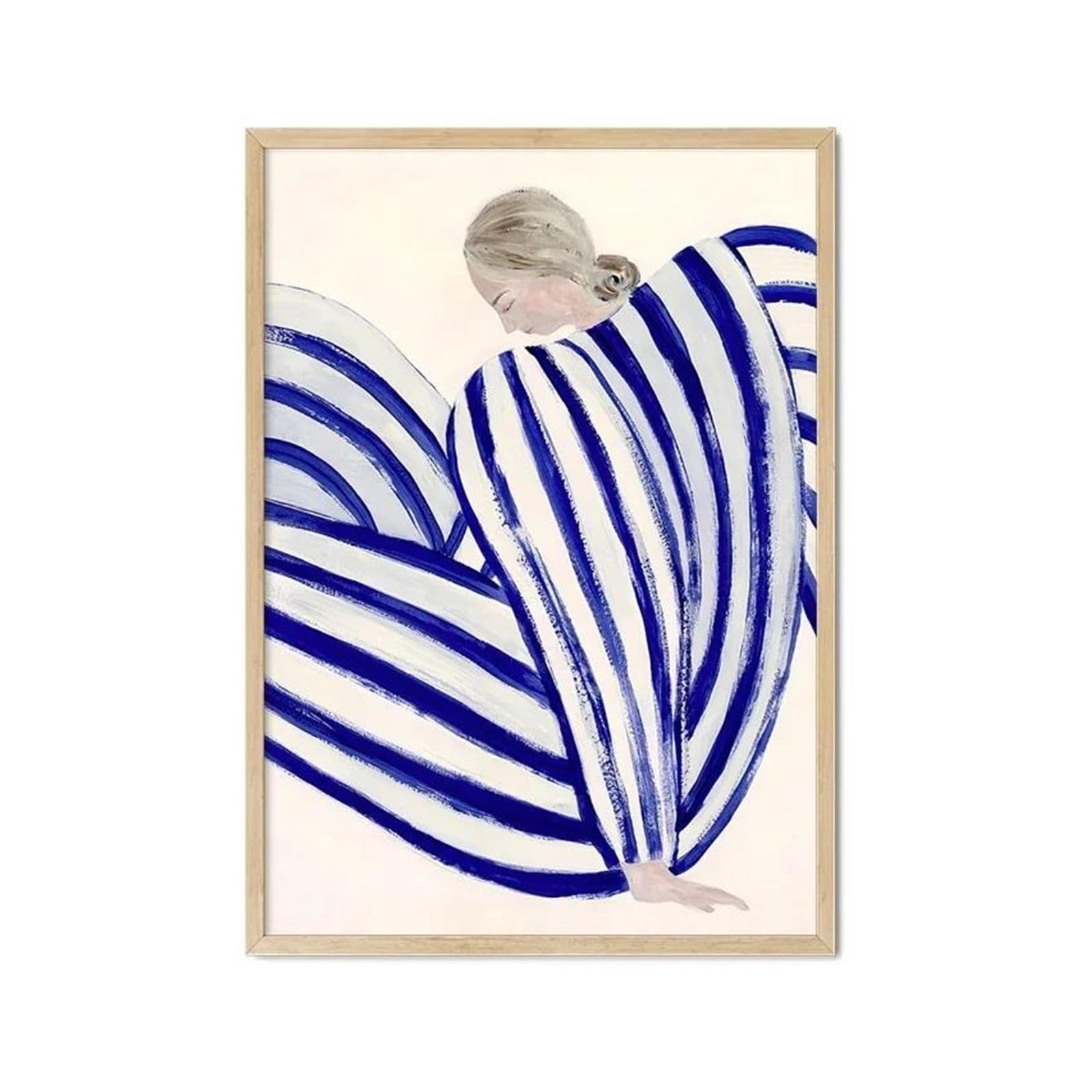 Impression sur toile HD art mural abstrait Matisse fleurs bleues finition premium 50x70cm