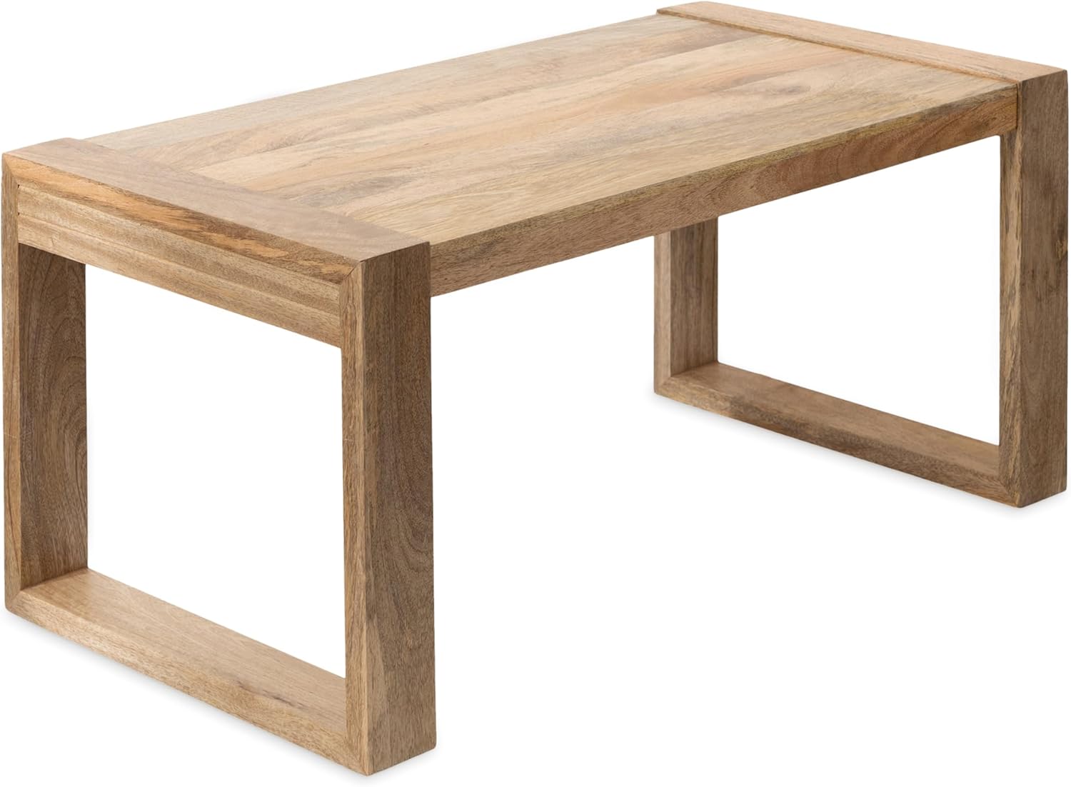 Kate and Laurel Dhillion Rectangle Mango Wood Coffee Table, 36 x 20 x 18, Natural Brown, Transitional Geometric Living Room Table with Chunky Design and Wooden Slab Top