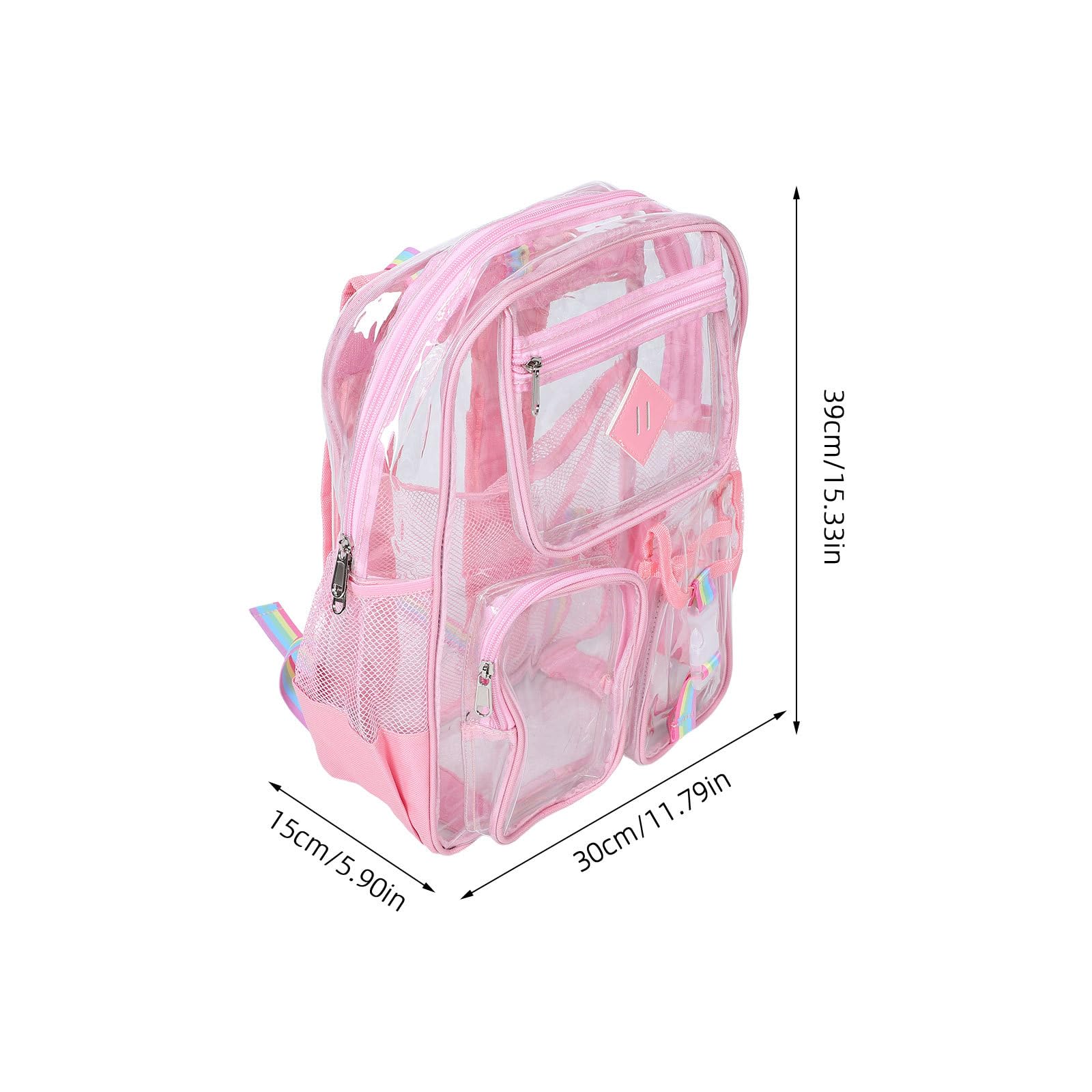 Zaino Trasparente Piccolo in Pvc Resistente con Spallacci Imbottiti, Borsa da Stadio e Festival per Eventi Sportivi, Lavoro e Attività All’aperto