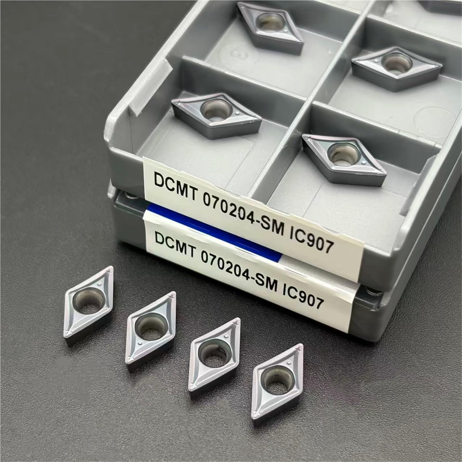 10 PZ PVD TiAlN Rivestito Inserti Per Tornitura Utensile Per Tornio Per Lavorazioni Meccaniche In Lega Di Acciaio(DCMT070204 SM IC908)