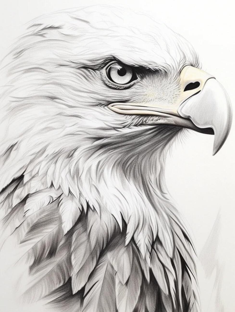 AxiangziK DIY Stamped Cross Stitch Kit Eagle Portrait 11CT 30x40cm