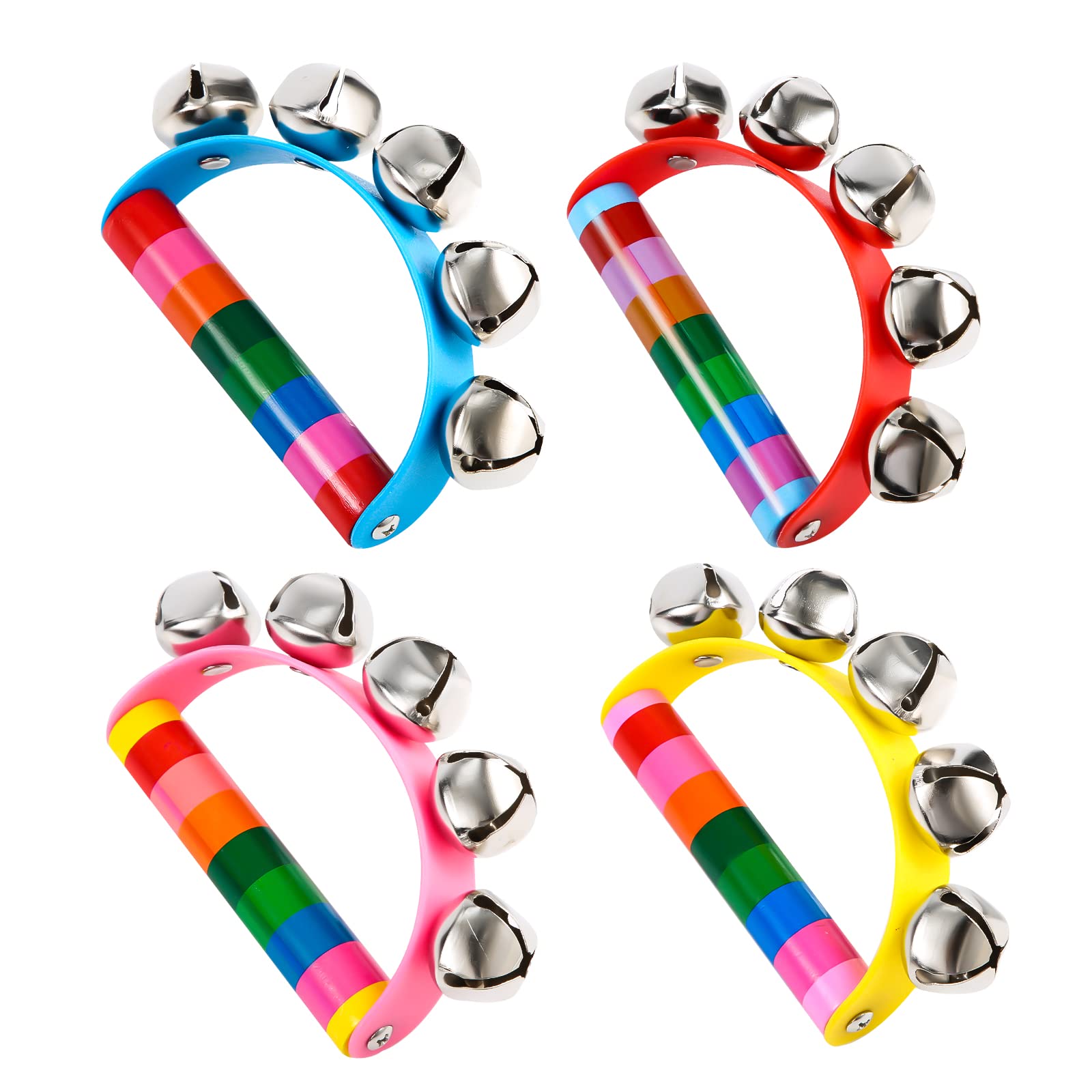 Buy Christmas Handle Jingle Bells, Long Handle Sleigh Bells Cute Hand Shaking Bell Jingle Bells