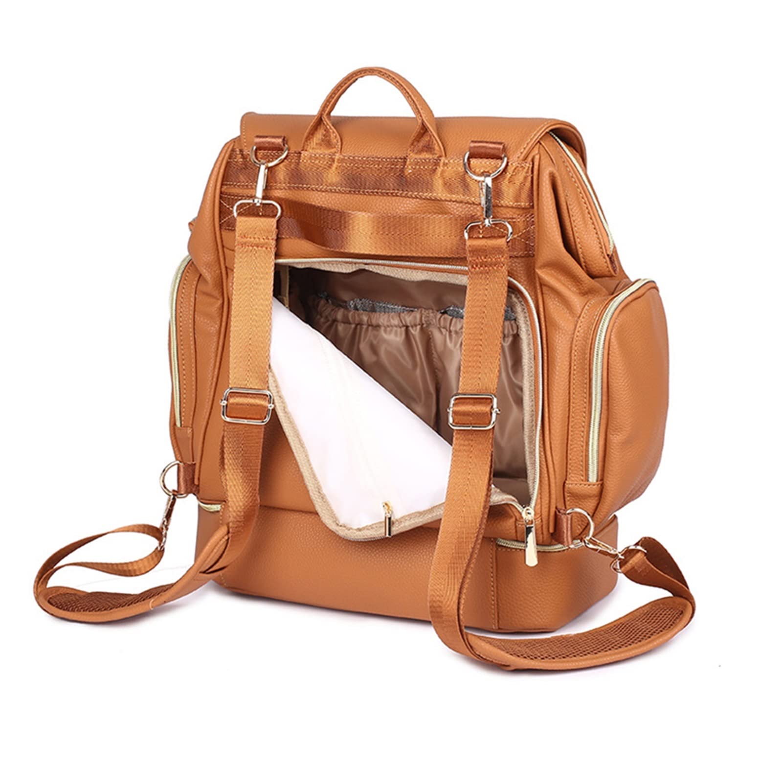 Wickeltasche Mamatasche Leder Mamarucksack Mutter und Tasche Modische einfarbige Wickeltaschen Haken und Wickelunterlage Einfach zu organisieren mit Platz für das Nötigste (Farbe