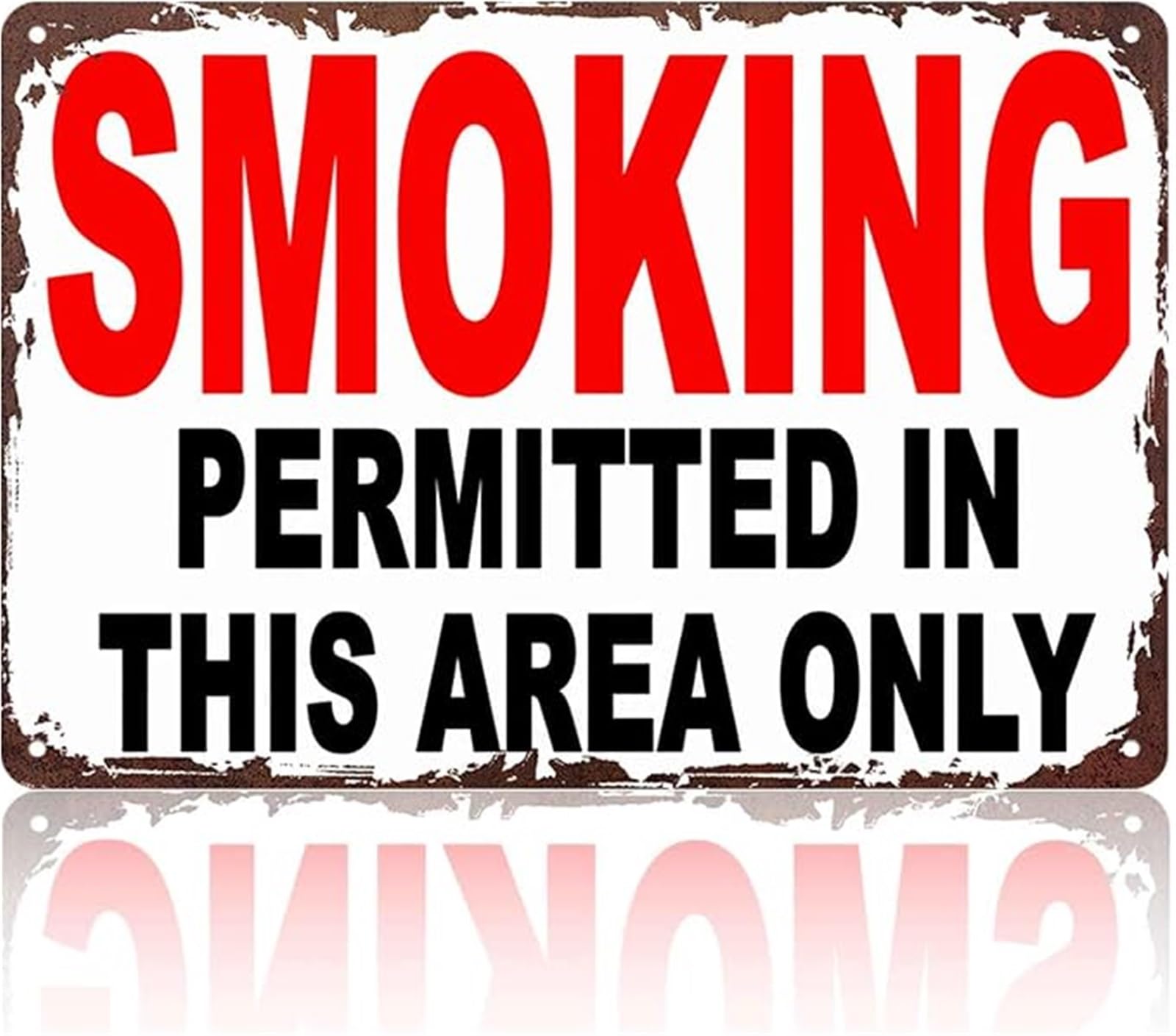 UYCUODLUY Humorous Smoking Permitted In This Area Only Aluminum Sign Designated Area Decor For Bar Cafe Restaurant Garage 8 X 12 in