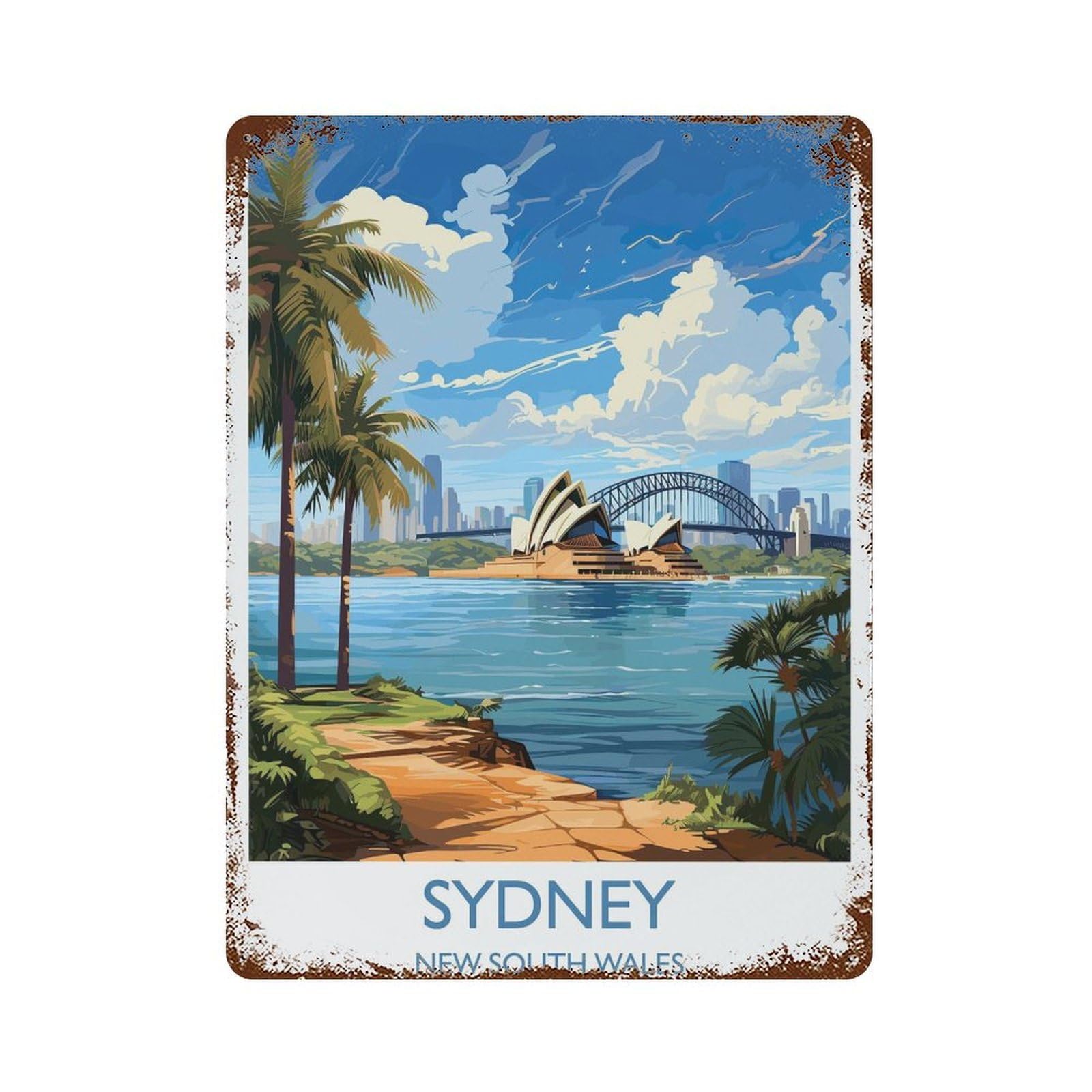 xiaoxiaoshen Sydney Travel of New South Wales Australia Lovers Gift (2) Wall Decor Art Metal Tin Poster Modern Home Decor Art Home Bar Shop Decorations Vintage Sign 40x30cm