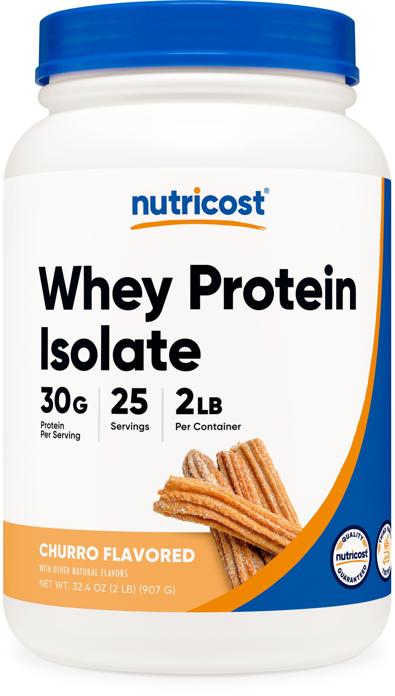 Nutricost Whey Protein Isolate 2 LB Churro Flavored - GMO-Free, Gluten-Free