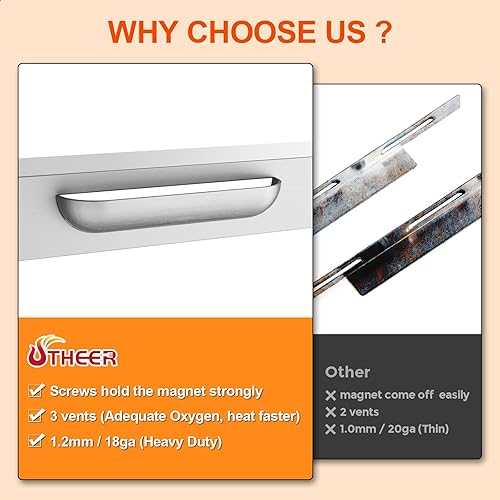 Miniatura 7 de Utheer Protectores de viento para parrilla Blackstone de 28 pulgadas de repuesto para pantallas de viento magnéticas Blackstone 5016 de acero