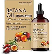 MAJESTIC PURE Batana Oil for Hair Growth | Moisturizes Scalp & Hair | Nourishing & Volumizing | 100% Pure & Natural | PETA Certified | 4 Fl Oz