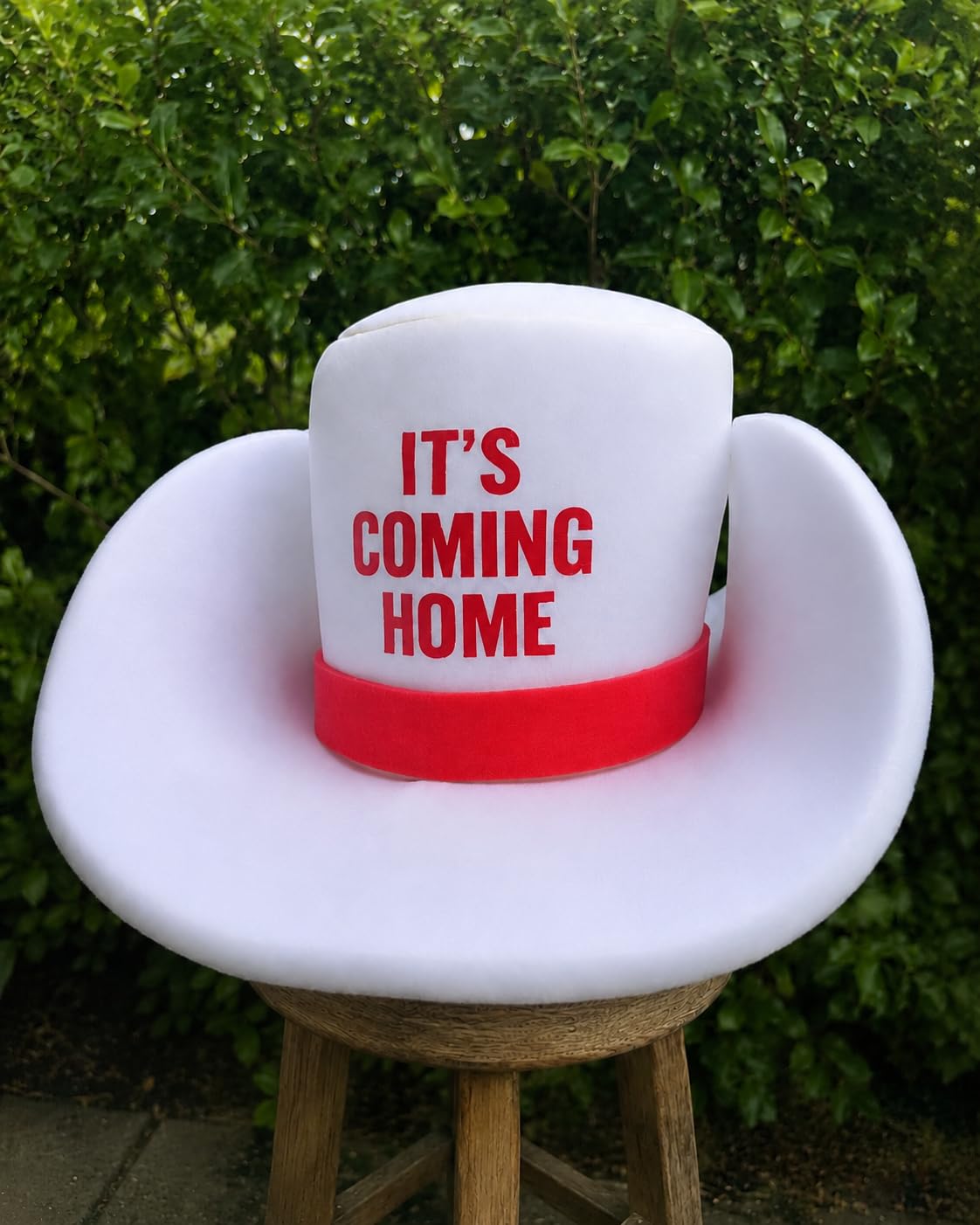 Cappello gigante da cowboy in schiuma da 58 cm, con scritta "It's Coming Home", cappello divertente oversize per tifosi dell'Inghilterra, accessorio per mondiali, euro e partite