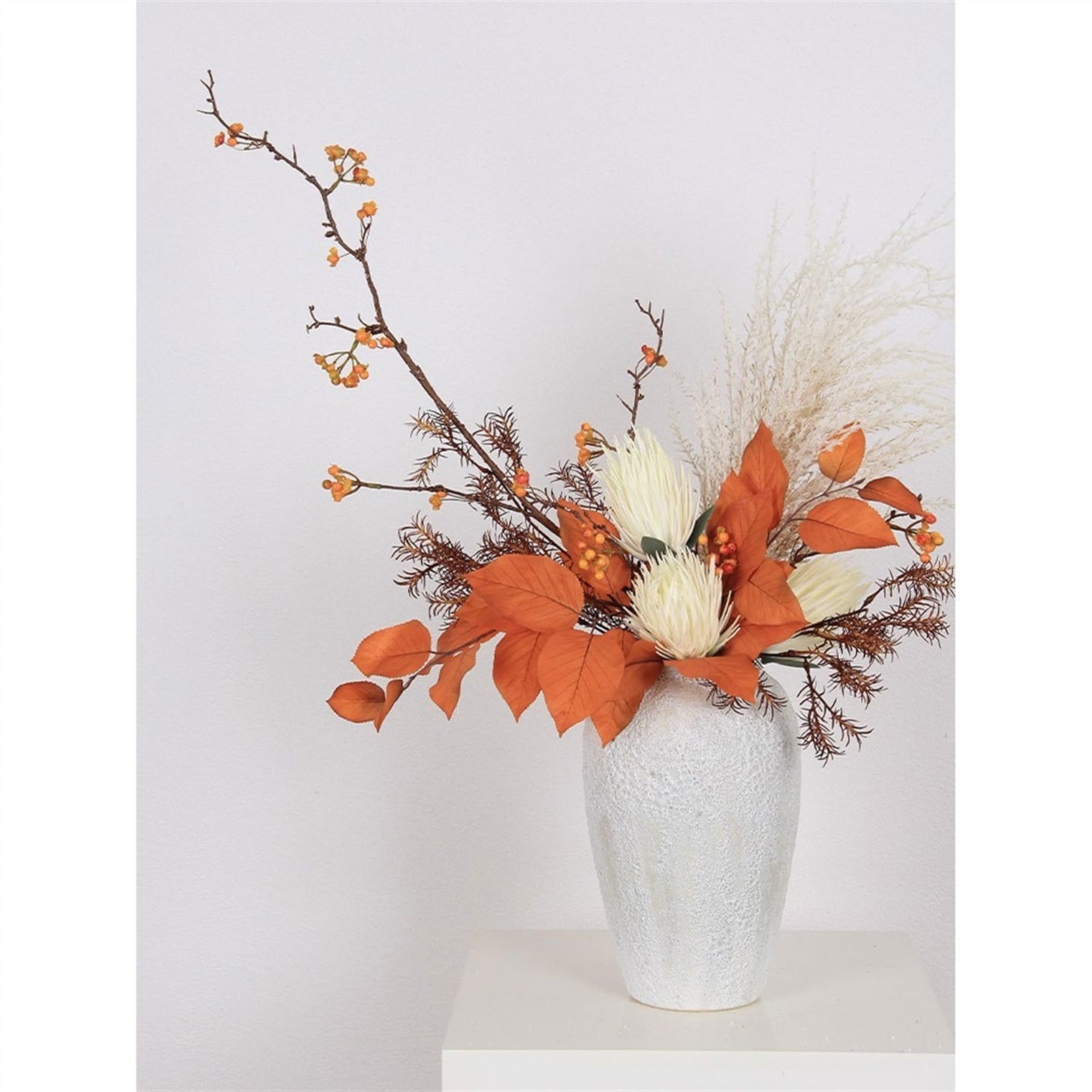 Fiori Artificiali Set di Fiori Cinesi in Ceramica for Fiori di Simulazione, Tavolo Floreale Arancione, Mobile TV, Composizione di Fiori Artificiali Fiori Finti