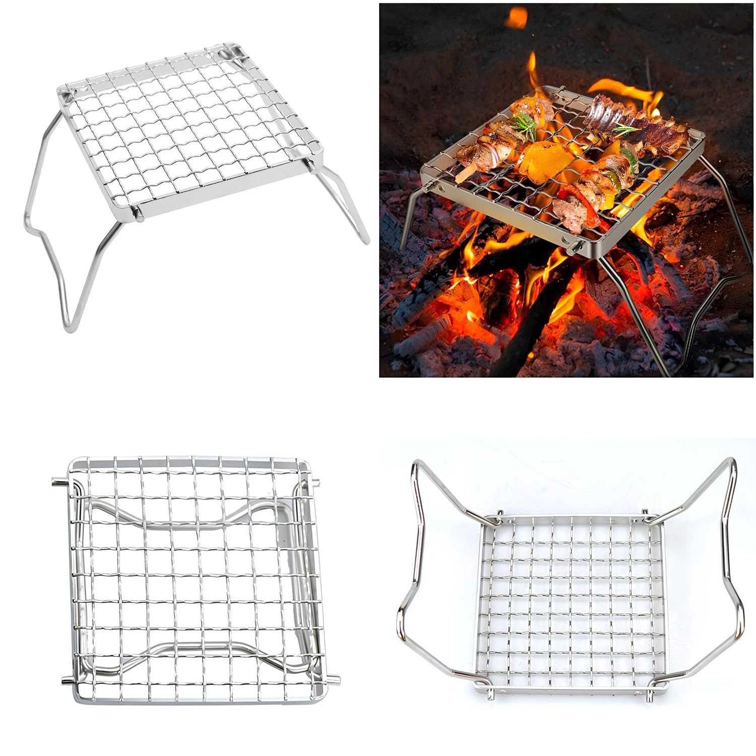 Barbecue A Carbone Portatile Pieghevole In Acciaio Inox – Uten, Da Campeggio E Giardino, 4 Kg