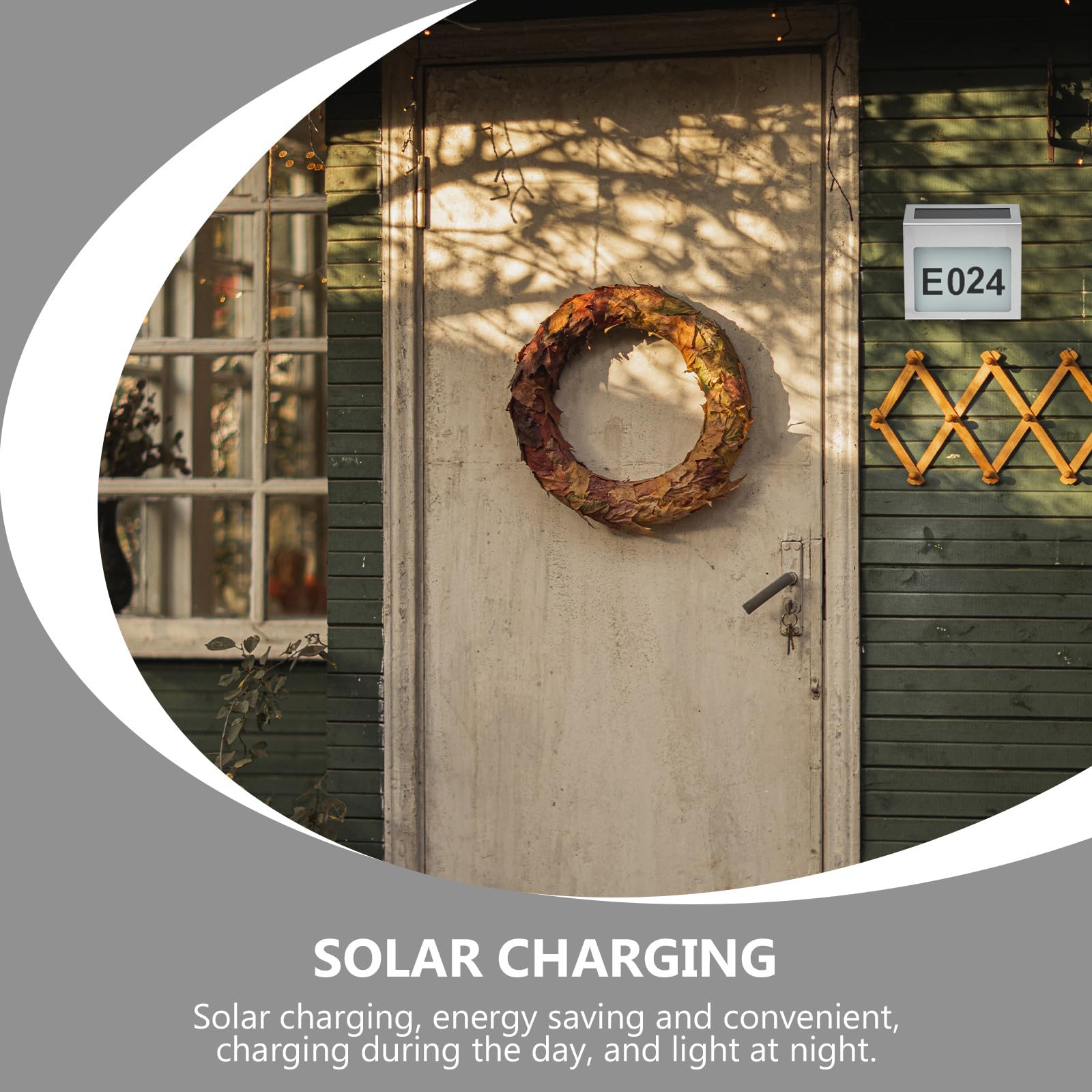 Toddmomy Solar Hausnummernlampe 1 Satz, Wandmontiert, Edelstahl Acryl, Weiß