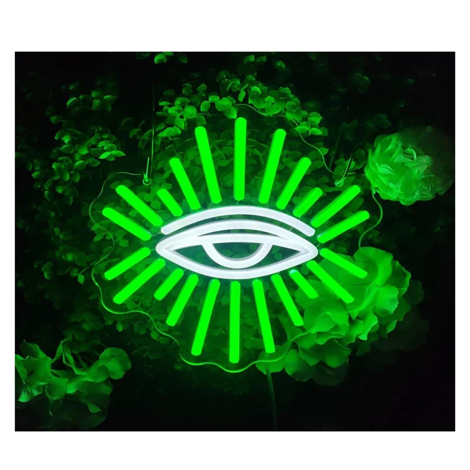 LEMST Signs Lamp Green Eyes Neon Light Sign, Wall Art Logo, Bedroom, Happy Halloween 33x30cm