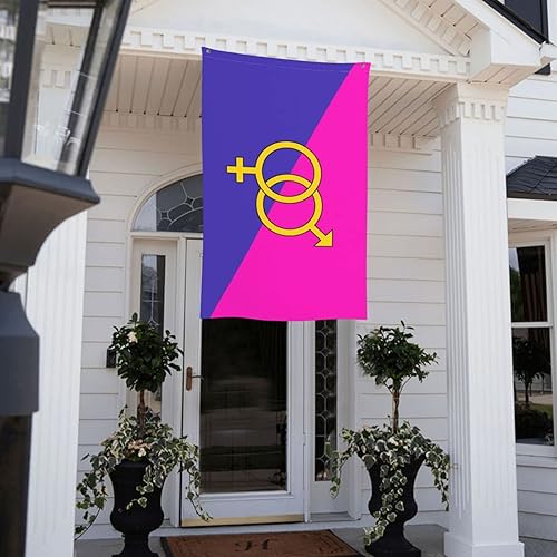 Miniatura 6 de Bandera de orgullo heterosexual heterosexual de 3 x 5 pies, resistente a la decoloración UV, bandera de jardín para exteriores con ojales