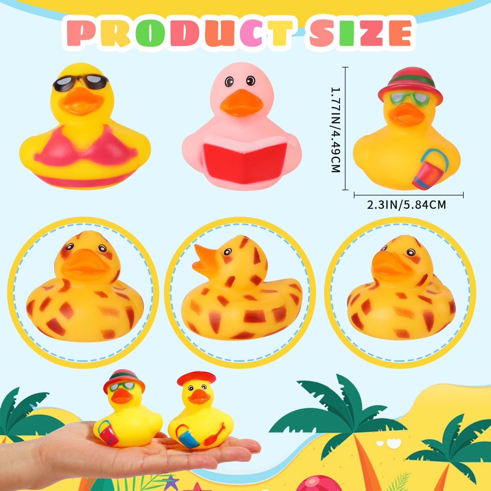 SCIONE 24 Stück Badeenten – Niedliches Gummi-Enten Set für Baby Shower, Geburtstag & Poolparty | Wasserspielzeug Kinder Outdoor, Badewannenspielzeug & Strandspielzeug | Quietscheenten & Gummiente als
