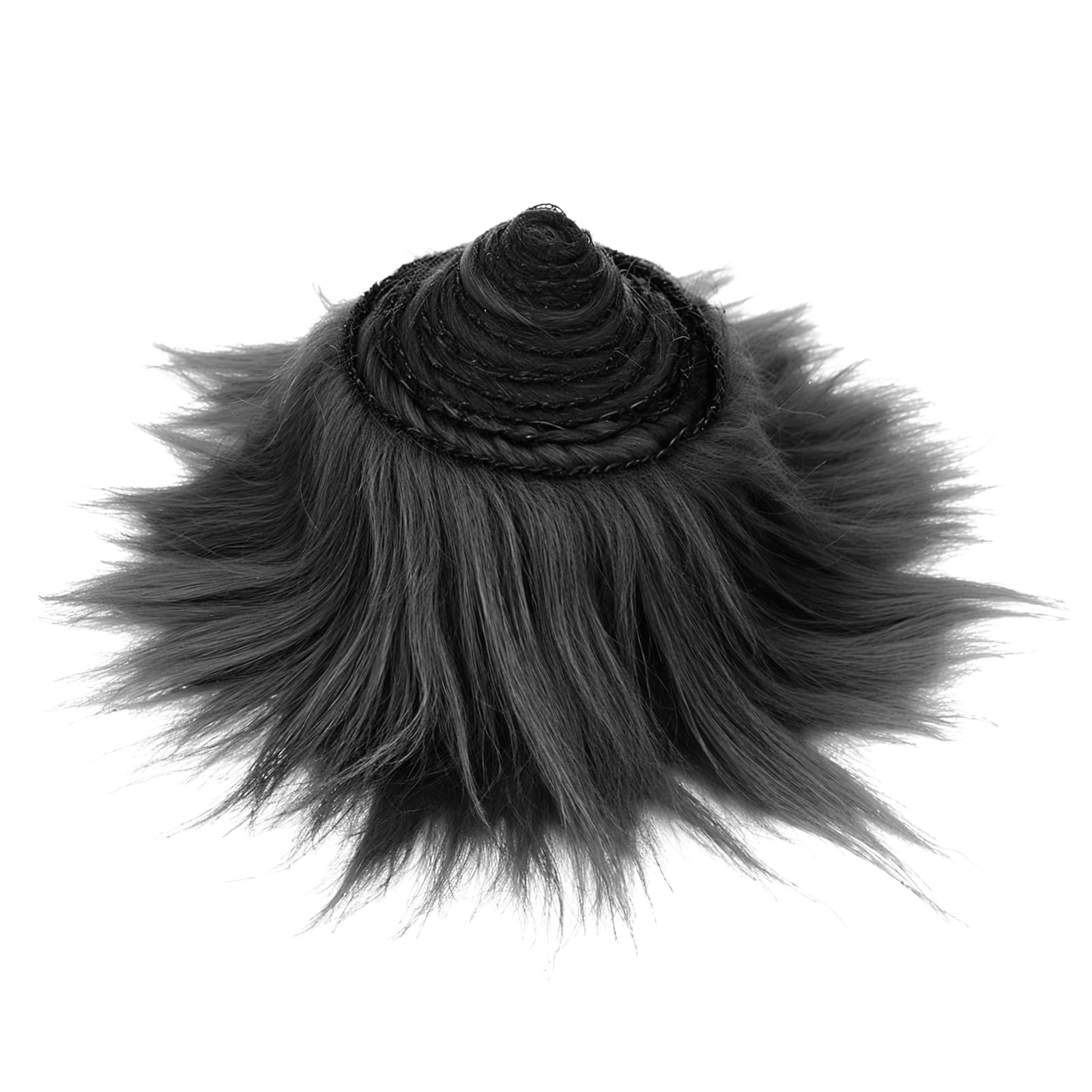HXJDAM Black Fur Fabric, 5x200 cm Shaggy Faux Fur Trim, Plush Black Fluff