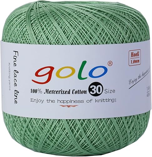 Miniatura 19 de golo Hilo de ganchillo para tejer a mano tamaño 30 hilo de tatuaje Hibiscus color-166 166-Hibiscu,oro 160,202 Azul Mar,203 Aguacate,206 verde,208