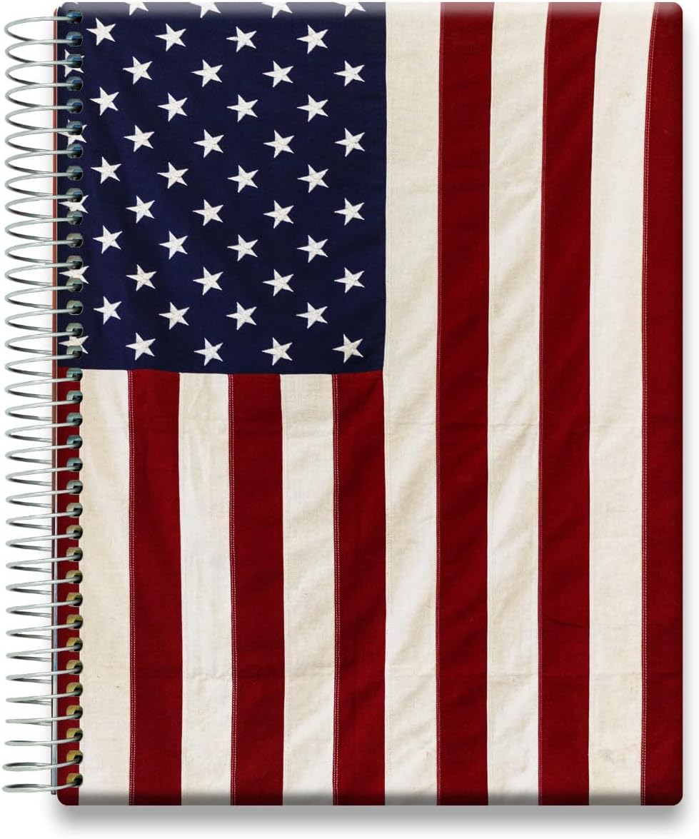 Tools4Wisdom Planner 2026-2027 - Dated April 2026-2027 June - Weekly Monthly Daily Academic Year Calendar with Stickers, Tabs, Pocket & Thick Paper - Spiral Bound 8.5x11 Hardcover - A6J7 - Patriotic Flag
