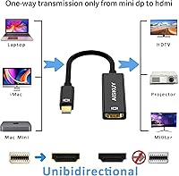 Vista 2 de Adaptador Mini DisplayPort a HDMI, 4k Mini DP (Thunderbolt 2) Convertidor macho a HDMI hembra para MacBook Air/Pro, Surface, ThinkPad, Monitor