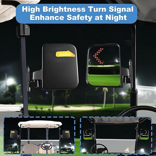 Miniatura 3 de Espejo universal para carrito de golf, espejos laterales para carrito de golf, espejos retrovisores para Club Car EZGO Yamaha UVT AVT Espejos