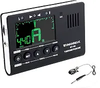 WINGO Metrônomo Digital, Afinador E Gerador De Tons - Dispositivo 3 Em 1 (Preto) - Para Cromática, Guitarra, Baixo, Ukulele, Violino - Bateria Incluída