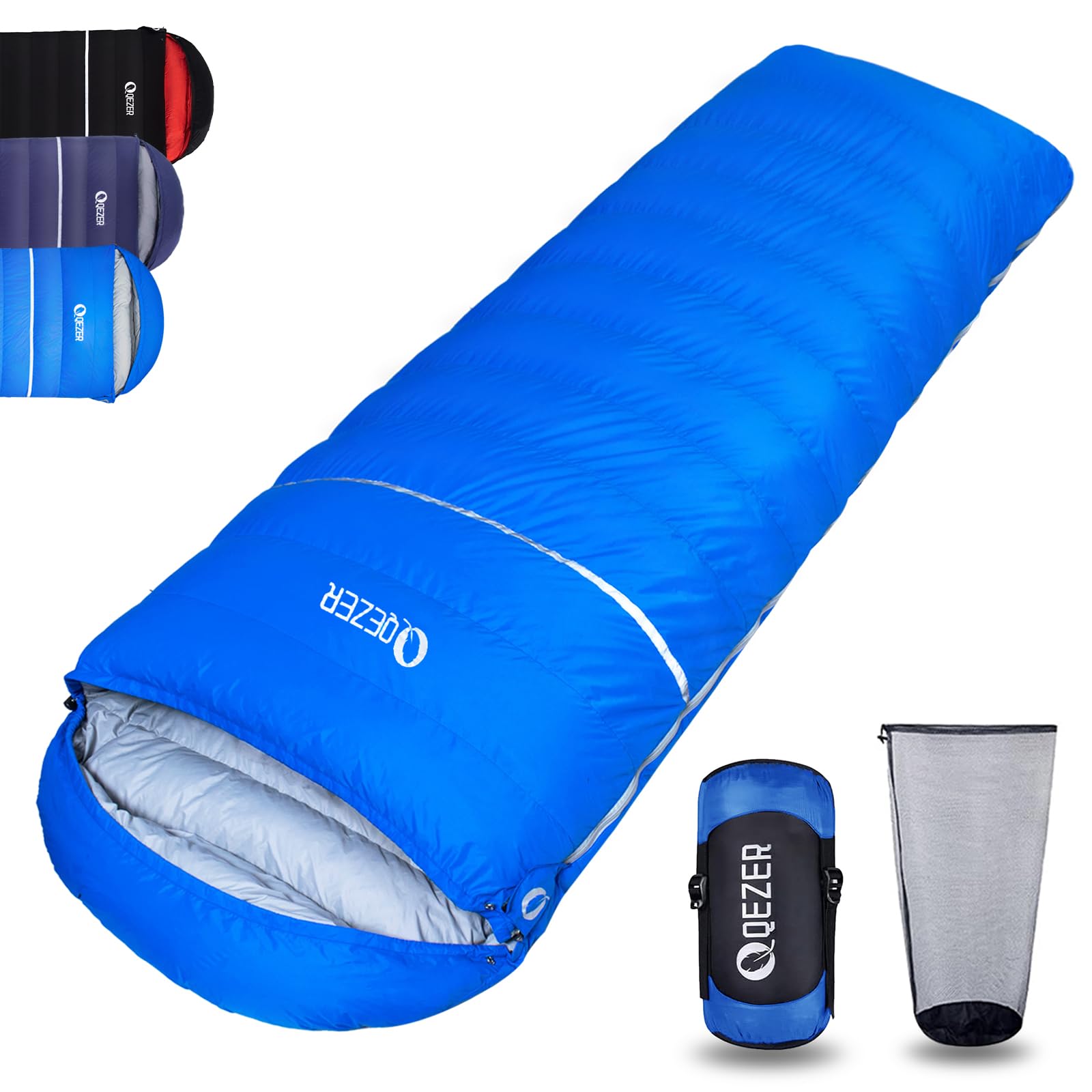 Saco de Dormir Plumón 220 cm x 80 cm 10 ℃ / 0 ℃ / -10 ℃ /-20℃ Saco de Dormir 4 Estaciones Ultraligero Adultos y Niños,Sleeping Bag para Camping y Senderismo